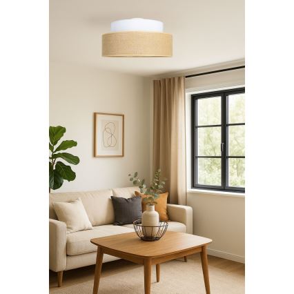 Deckenleuchte BOHO 1xE27/60W/230V d 40 cm weiß/beige