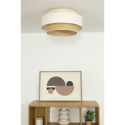 Deckenleuchte BOHO 1xE27/60W/230V Ø 40 cm weiß/jute