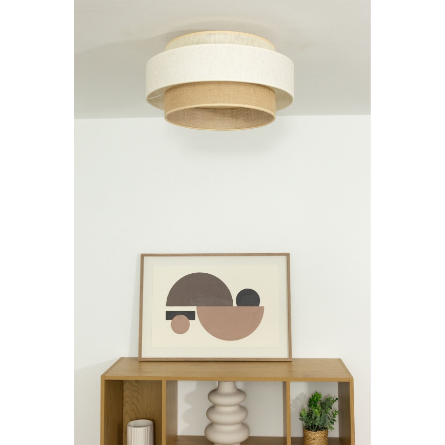 Deckenleuchte BOHO 1xE27/60W/230V Ø 40 cm weiß/jute