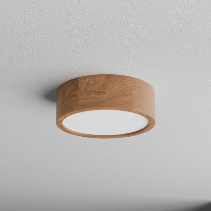 Deckenleuchte CLEO mit Sensor, 2xE27/24W/230V, Ø 27,5 cm, Eiche