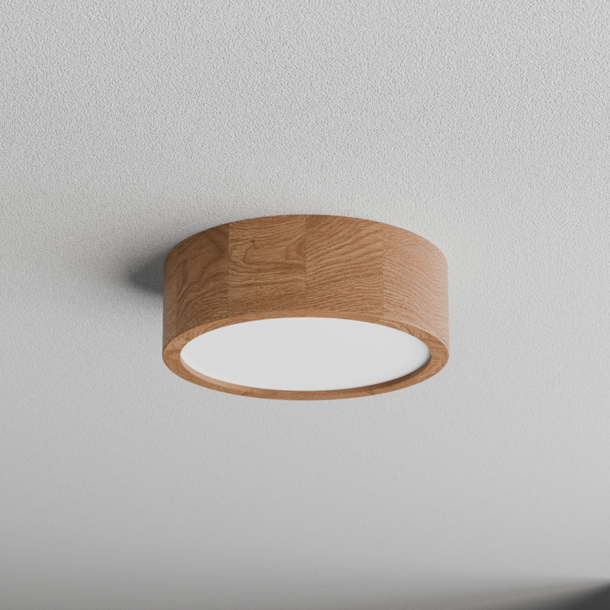 Deckenleuchte CLEO mit Sensor, 2xE27/24W/230V, Ø 27,5 cm, Eiche