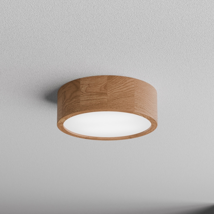 Deckenleuchte CLEO mit Sensor, 2xE27/24W/230V, Ø 27,5 cm, Eiche