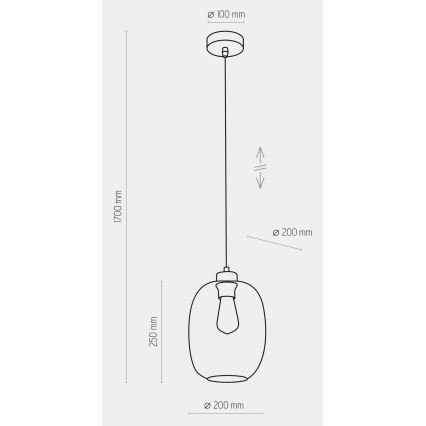Deckenleuchte an Kabel ELIO 1xE27/15W/230V