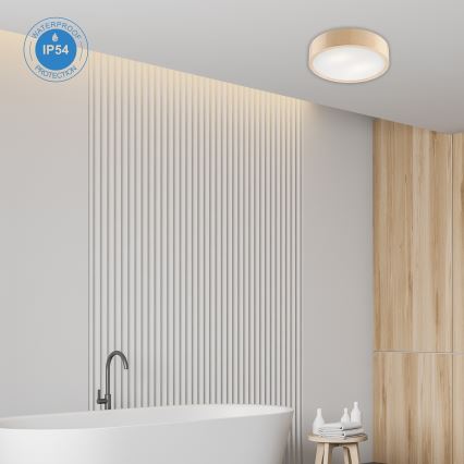 Deckenleuchte für Badezimmer NATURAL 3xE27/15W/230V IP54 Kiefer ø 37 cm