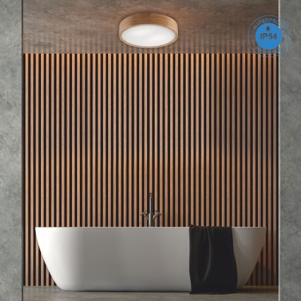 Deckenleuchte für Badezimmer OAK 3xE27/15W/230V Eiche ø 37 cm IP54