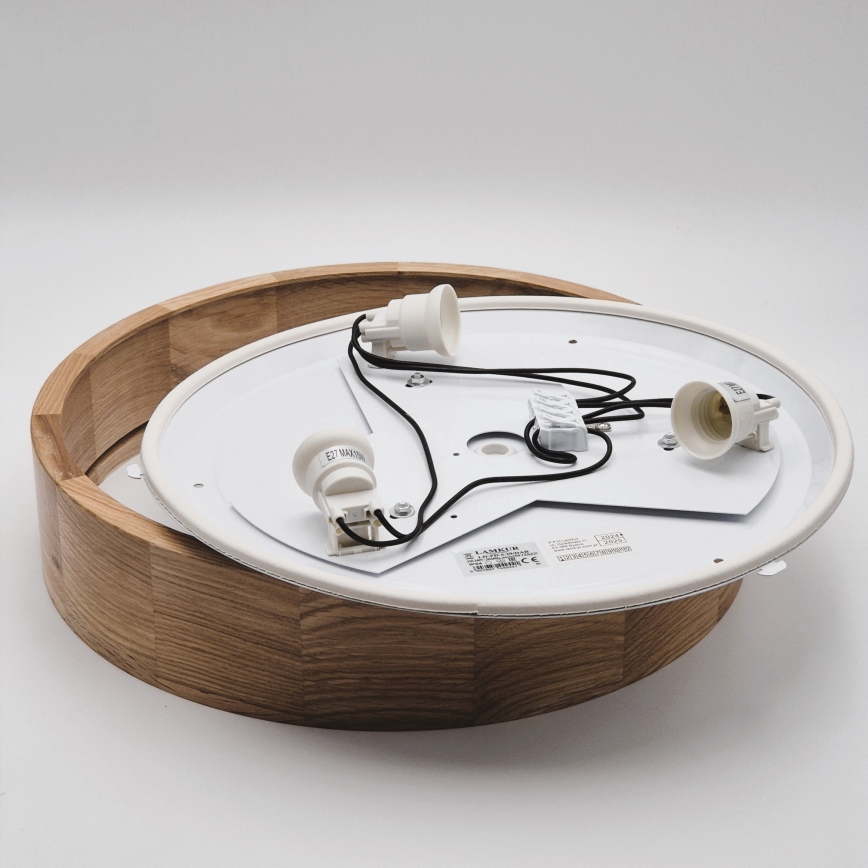 Deckenleuchte für Badezimmer OAK 3xE27/15W/230V Eiche ø 37 cm IP54