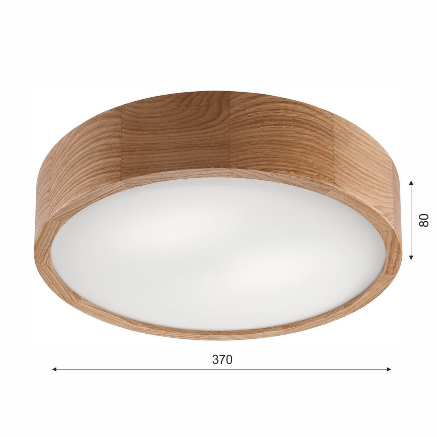 Deckenleuchte für Badezimmer OAK 3xE27/15W/230V Eiche ø 37 cm IP54