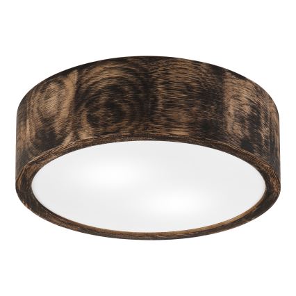 Deckenleuchte für Badezimmer OAK SMOKY 2xE27/15W/230V IP54 ø 27,5 cm Eiche/braun