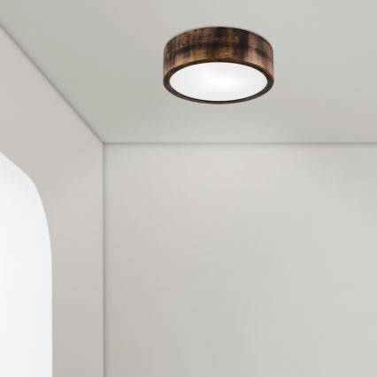 Deckenleuchte für Badezimmer OAK SMOKY 2xE27/15W/230V IP54 ø 27,5 cm Eiche/braun