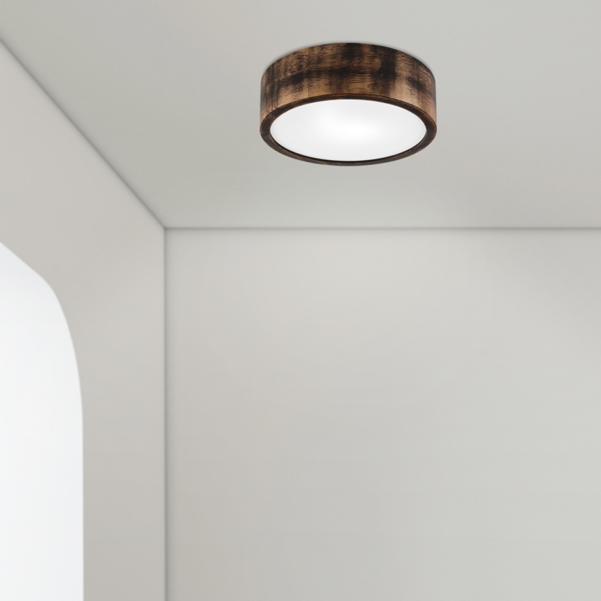 Deckenleuchte für Badezimmer OAK SMOKY 2xE27/15W/230V IP54 ø 27,5 cm Eiche/braun
