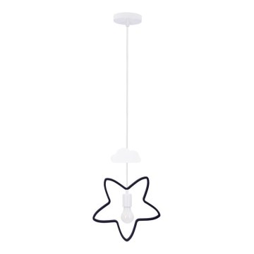 Deckenleuchte für Kinder STARS 1xE27/20W/230V schwarz/weiß