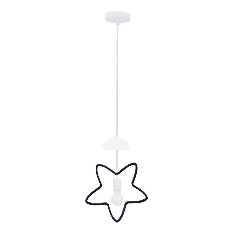 Deckenleuchte für Kinder STARS 1xE27/20W/230V schwarz/weiß