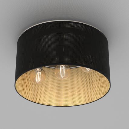 Deckenleuchte LOFT SHADE 3xE27/60W/230V schwarz/gold, aufgesetzt