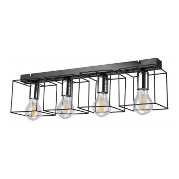 Deckenleuchte MIKA 4xE27/60W/230V 61 cm schwarz/glänzendes Chrom