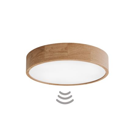 Deckenleuchte mit Sensor CLEO 4xE27/24W/230V Ø 47,5 cm Eiche