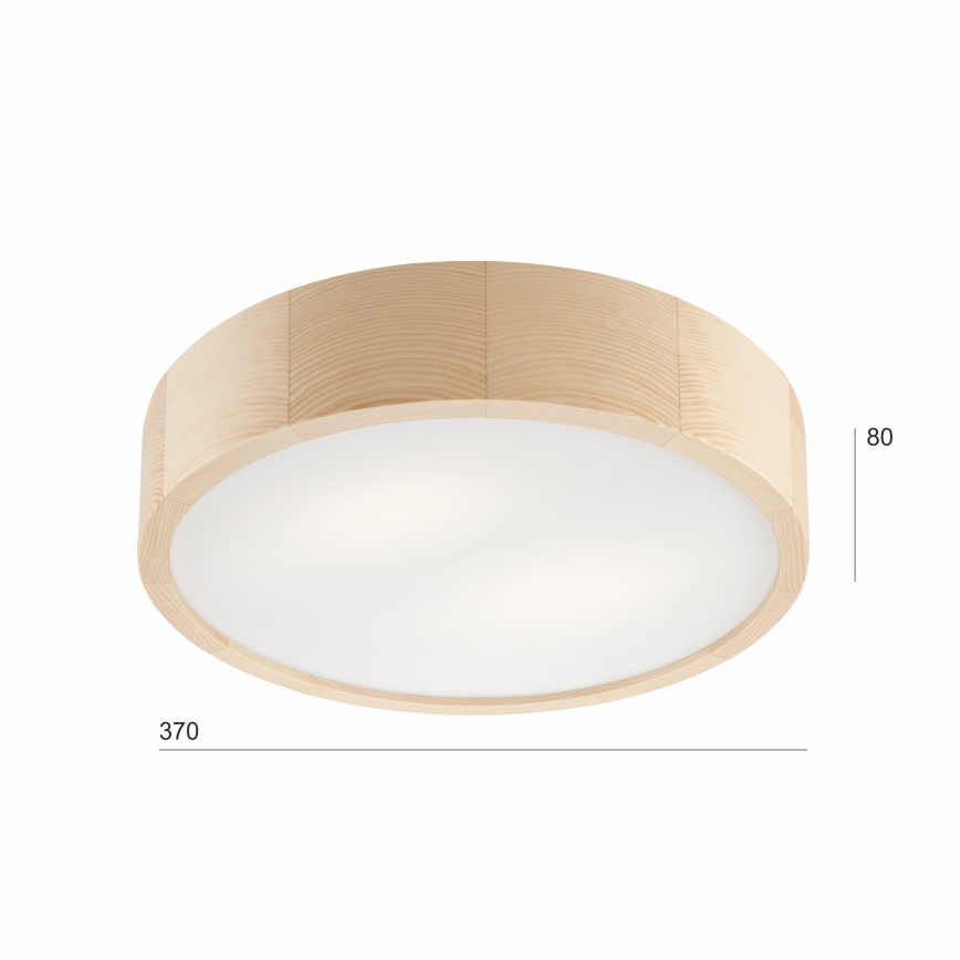 Deckenleuchte NATURAL 2xE27/60W/230V Ø 37 cm Kiefer