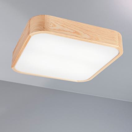 Deckenleuchte NATURAL SQUARE 4xE27/15W/230V 45x45 cm Kiefer