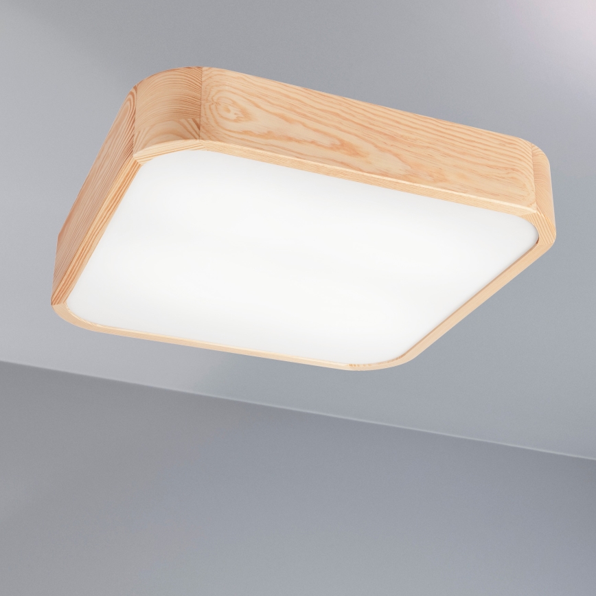Deckenleuchte NATURAL SQUARE 4xE27/15W/230V 45x45 cm Kiefer