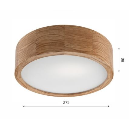 Deckenleuchte OAK 1xE27/60W/230V Eiche Ø 27,5 cm