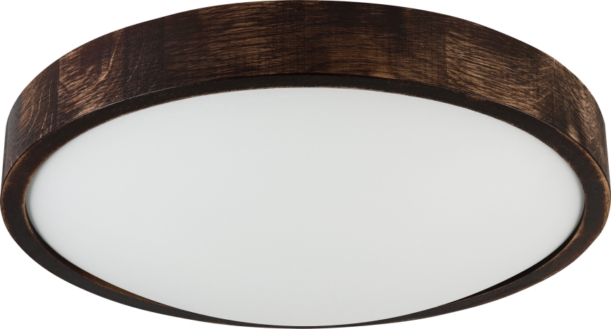 Deckenleuchte OAK SLIM 2xE27/15W/230V Ø 37 cm Eiche/dunkelbraun