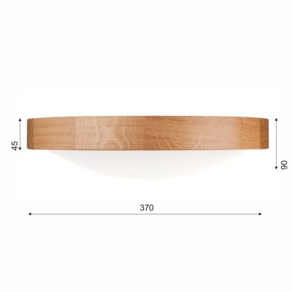 Deckenleuchte OAK SLIM 2xE27/60W/230V Eiche Ø 37 cm