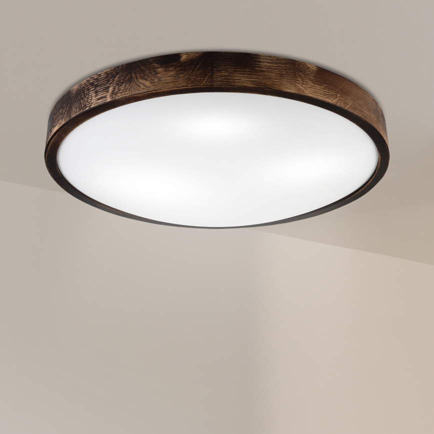 Deckenleuchte OAK SLIM 3xE27/15W/230V Ø 47 cm Eiche/dunkelbraun