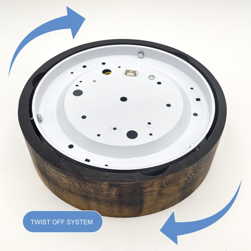 Deckenleuchte OAK SMOKY 1xE27/15W/230V Ø 27,5 cm Eiche/dunkelbraun