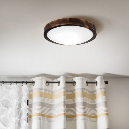 Deckenleuchte OAK SMOKY SLIM 1xE27/15W/230V Ø 27 cm Eiche/dunkelbraun