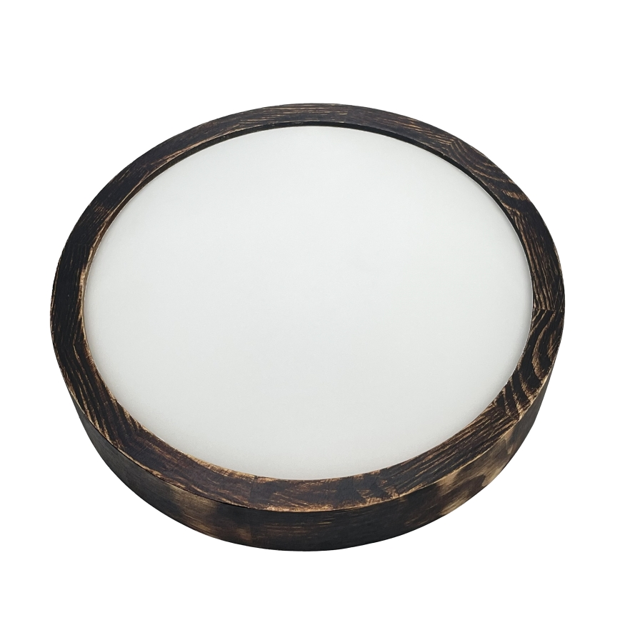 Deckenleuchte OAK SMOKY SLIM 1xE27/15W/230V Ø 27 cm Eiche/dunkelbraun