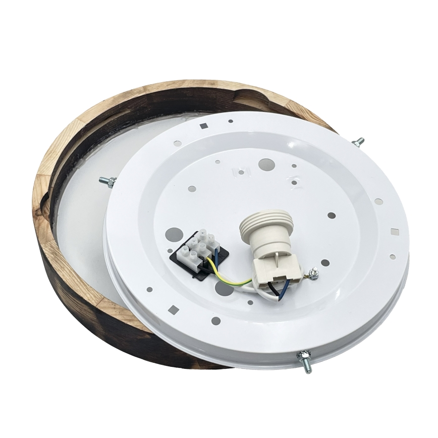 Deckenleuchte OAK SMOKY SLIM 1xE27/15W/230V Ø 27 cm Eiche/dunkelbraun