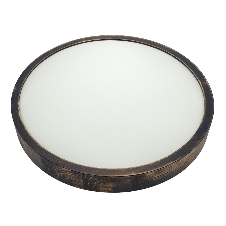 Deckenleuchte OAK SMOKY SLIM 2xE27/15W/230V Ø 37 cm Eiche/dunkelbraun