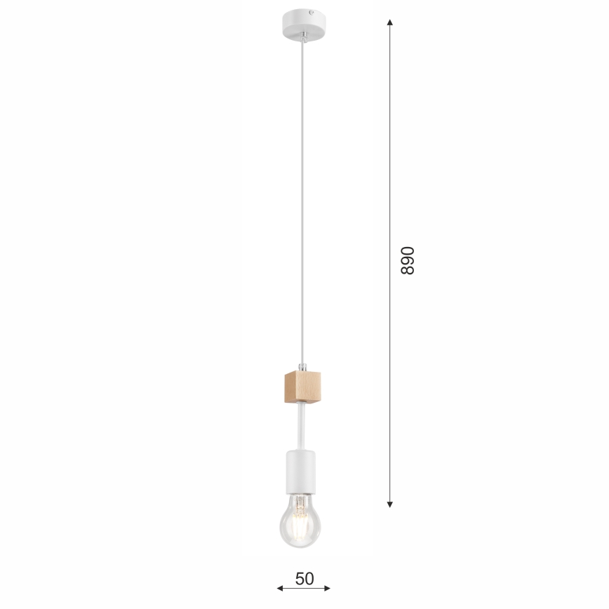 Deckenleuchte an Kabel ORAZIO 1xE27/60W/230V Buche