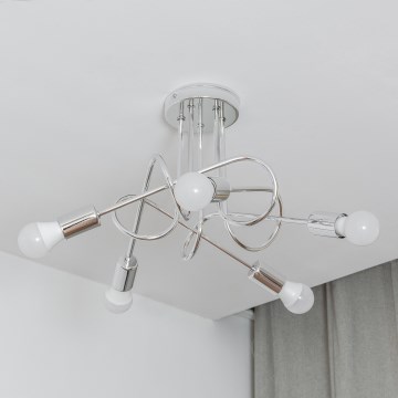 Deckenleuchte OXFORD 5xE27/15W/230V, glänzender Chrom