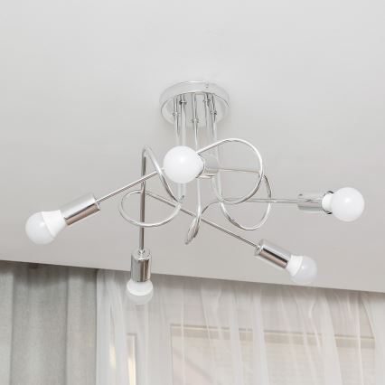 Deckenleuchte OXFORD 5xE27/15W/230V, glänzender Chrom