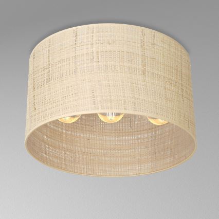 Deckenleuchte RATTAN, aufgesetzt, 3xE27/60W/230V, Rattan