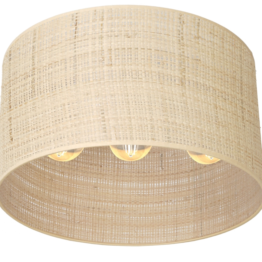 Deckenleuchte RATTAN, aufgesetzt, 3xE27/60W/230V, Rattan