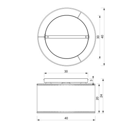 Deckenleuchte RATTAN, aufgesetzt, 3xE27/60W/230V, Rattan