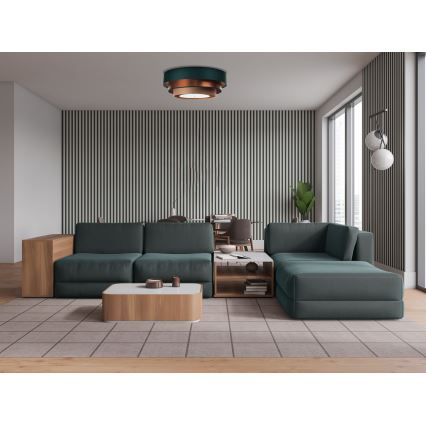 Deckenleuchte TRINITI 2xE27/60W/230V grün/kupfer/braun
