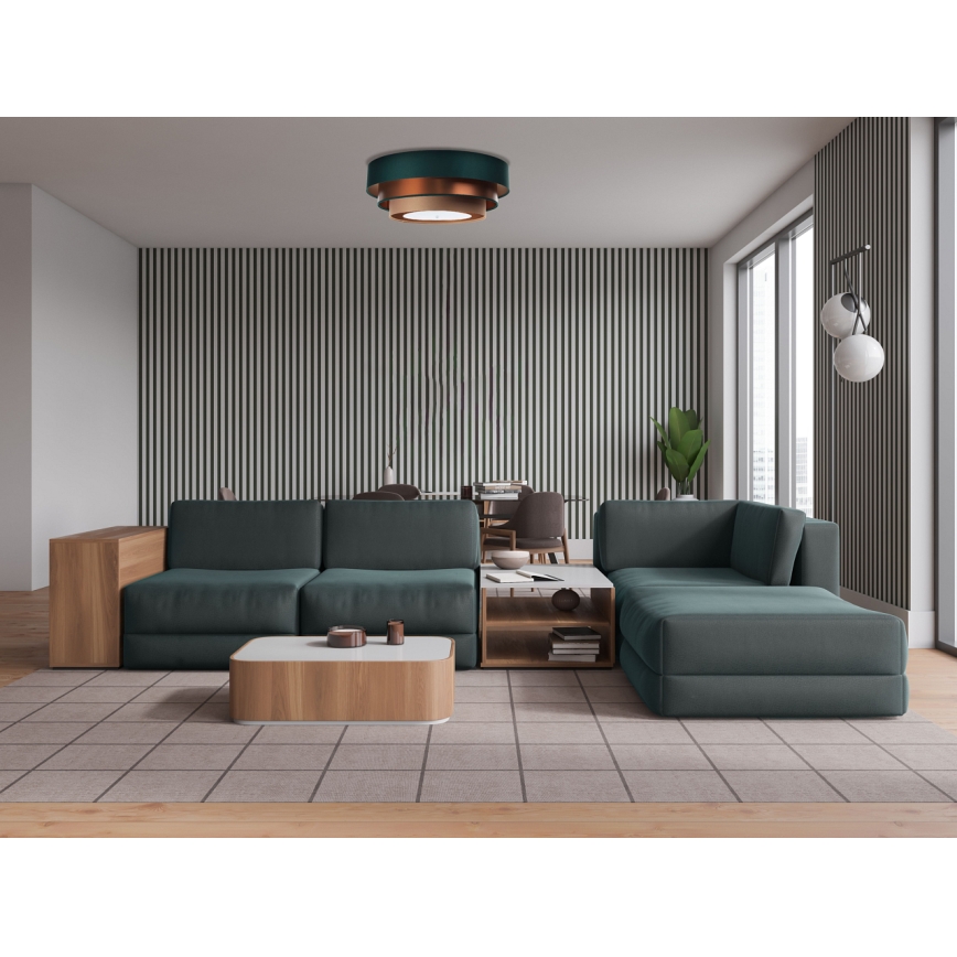Deckenleuchte TRINITI 2xE27/60W/230V grün/kupfer/braun