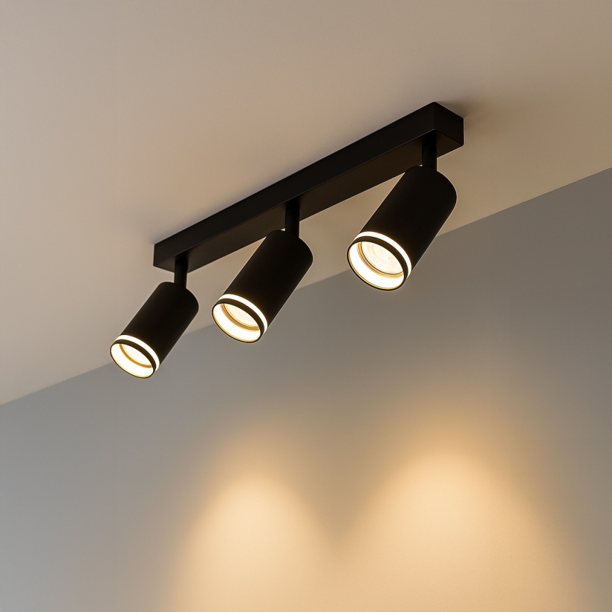 Deckenspot PIPE 3xGU10/10W/230V schwarz
