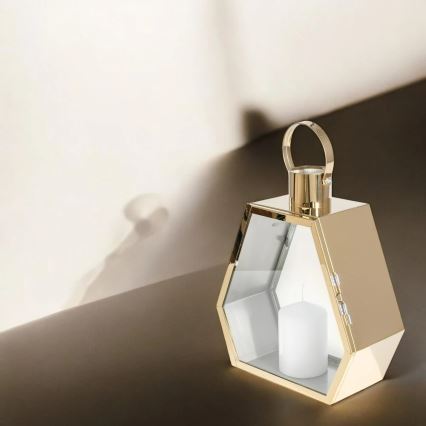 Dekorative Laterne, 43 cm, goldfarben