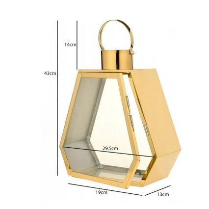 Dekorative Laterne, 43 cm, goldfarben