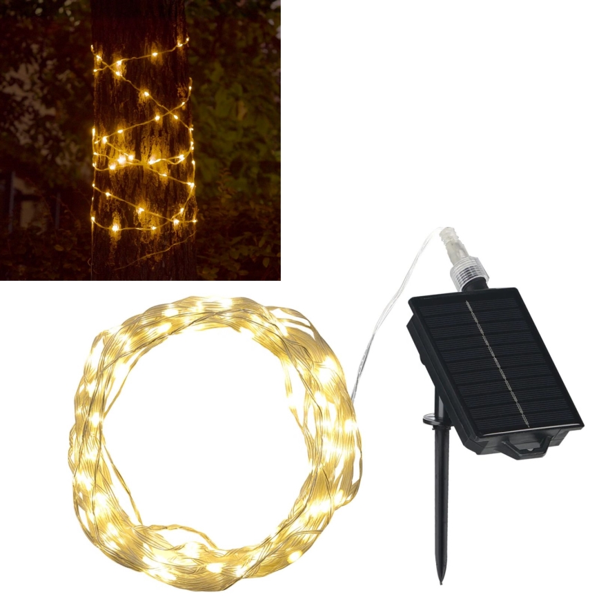 Dekorative LED-Solar-Lichterkette LED/3,7V 1800 mAh 10 m IP44 + Fernbedienung