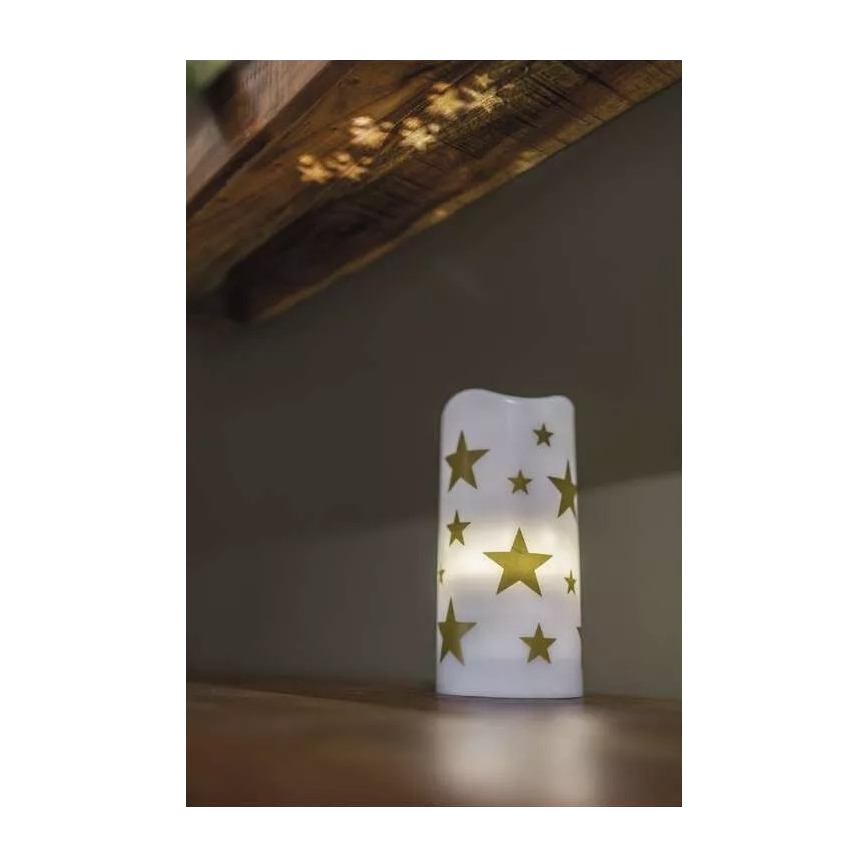 Dekorativer LED-Projektor LED/3xAAA Sterne warmweiβ