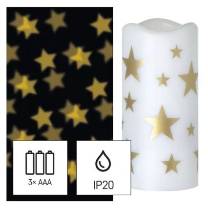 Dekorativer LED-Projektor LED/3xAAA Sterne warmweiβ
