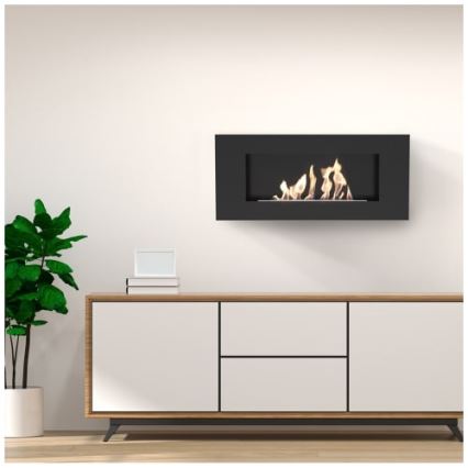 Kratki - Wand-BIO-Kamin 40x90 cm 1,5 kW schwarz