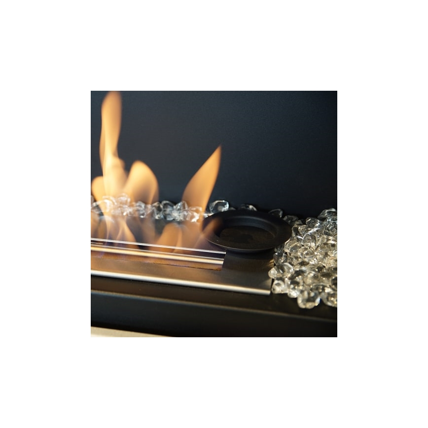 Kratki - Eingebauter BIO-Kamin 40x90 cm 2 kW schwarz