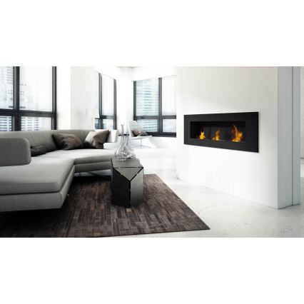 Kratki - Eingebauter BIO-Kamin 40x120 cm 3x1,1 kW schwarz