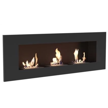 Kratki - Eingebauter BIO-Kamin 40x120 cm 3x1,1 kW schwarz