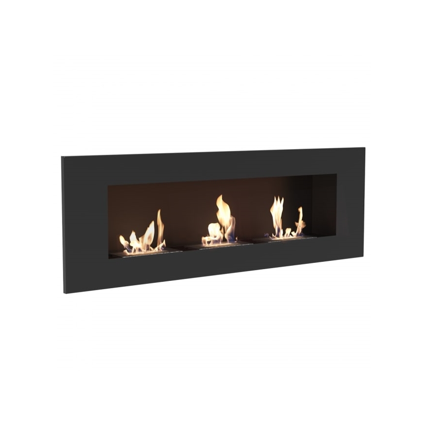 Kratki - Eingebauter BIO-Kamin 40x120 cm 3x1,1 kW schwarz